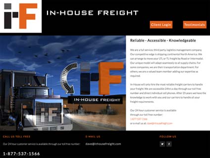 In-House Freight Website