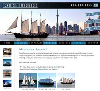Cruise Toronto Website Specials page