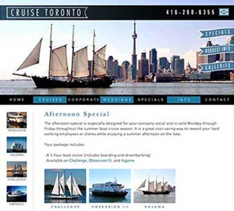 Cruise Toronto Website Specials page